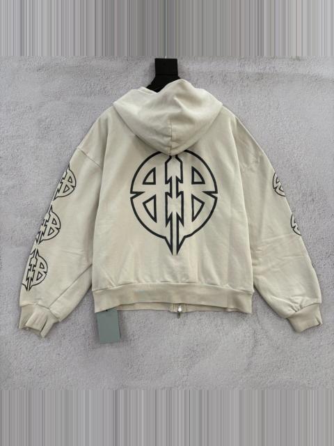 BALENCIAGA Balenciaga Double B Hooded Zip-Up Print Jacket