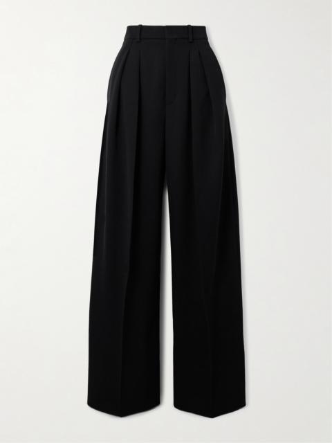 SAINT LAURENT Pleated Wool Wide-leg Pants