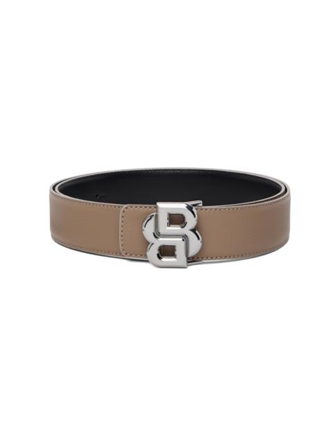Beige & Black Reversible Double B Monogram Belt