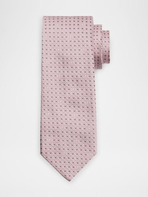 Brioni Men's Geometric Jacquard Silk Tie