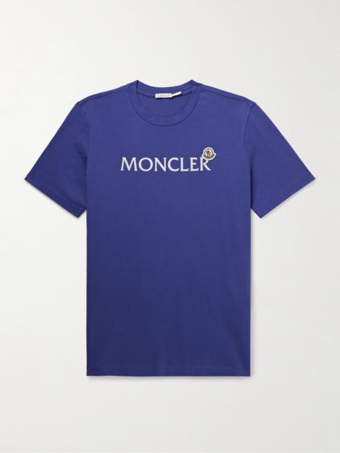 Moncler Logo-Flocked Appliquéd Cotton-Jersey T-Shirt