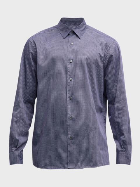 Men's Cotton Geometric-Print Sport Shirt