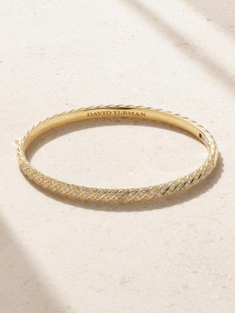 DAVID YURMAN Sculpted Cable 18-karat Gold Diamond Bangle