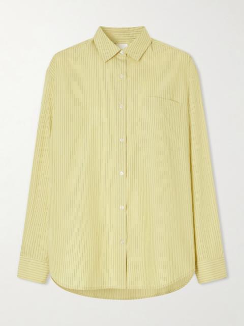 LESET Yoshi Striped Cotton And Lyocell-blend Poplin Shirt