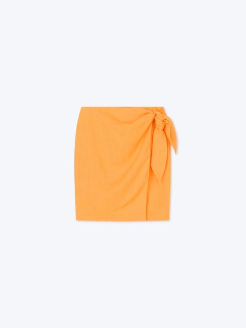 Nanushka KEONA - Linen wrap mini skirt - Orange