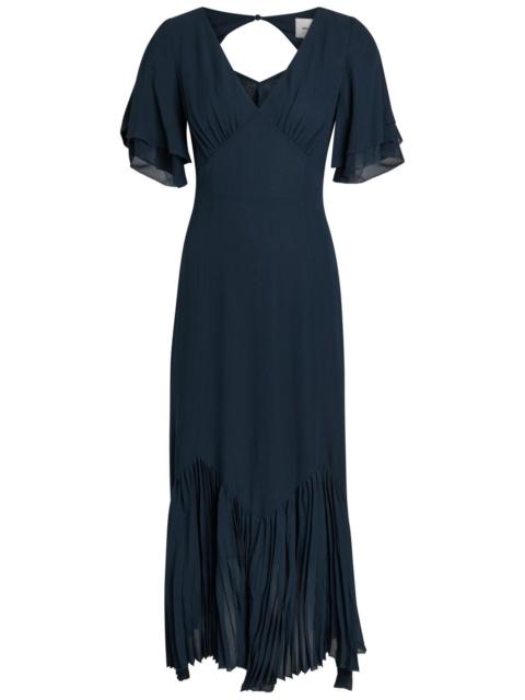 Reformation Salvia Flutter-sleeve Chiffon Midi Dress