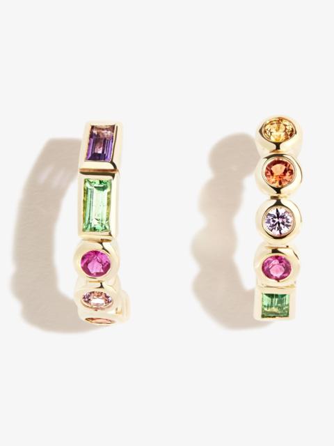 Yvonne Léon 14K Yellow Gold Riviere Rainbow Gemstone Earrings