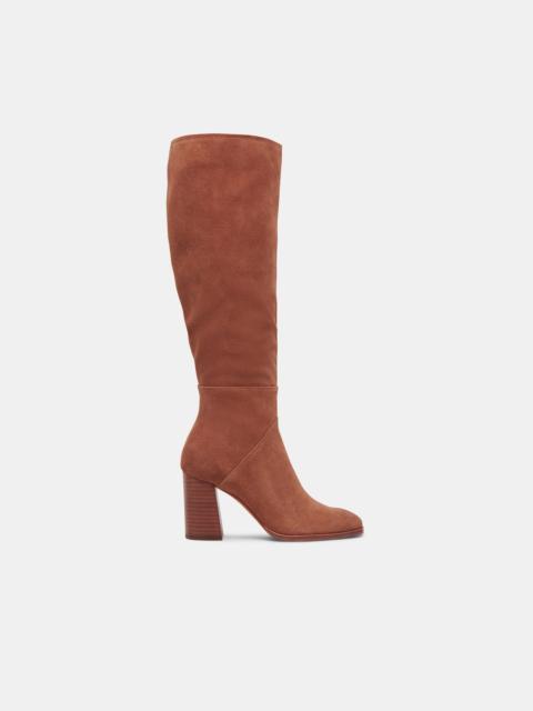 dolce vita FYNN WIDE CALF BOOTS DK BROWN SUEDE