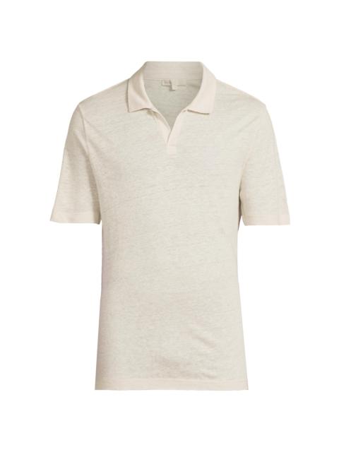 onia Men's Shaun Linen Polo Shirt - Stone