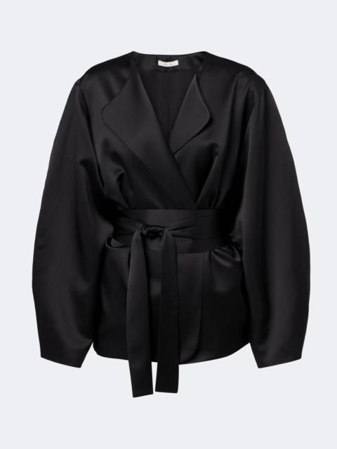 THE SEI Belted silk blouson jacket