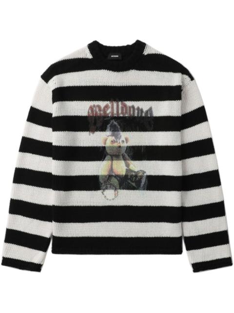 We11done Punk Teddy striped jumper