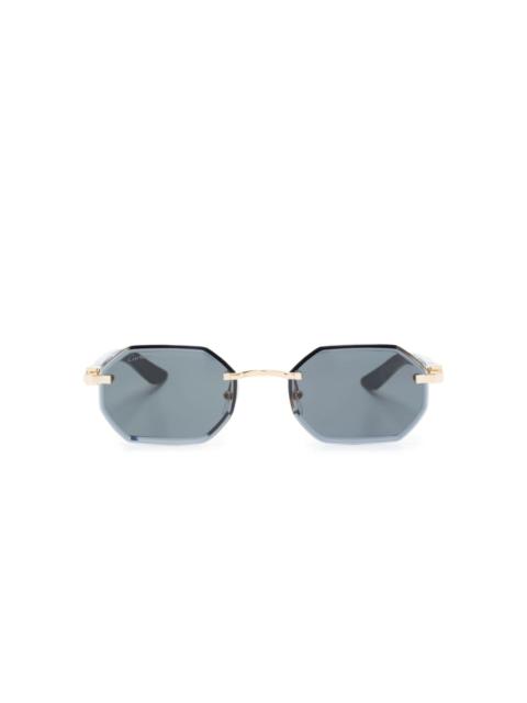 geometric rimless sunglasses