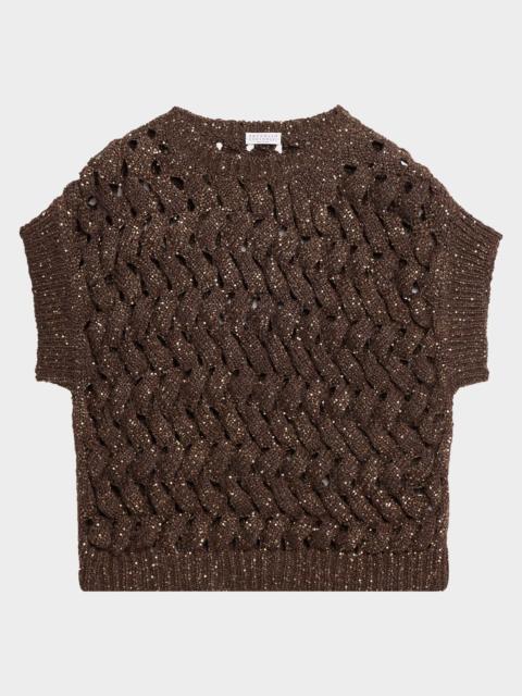 Brunello Cucinelli Shimmering Open Knit Vest