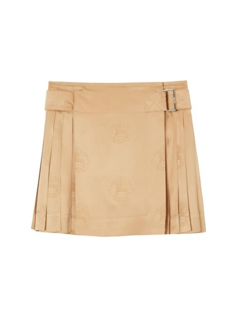 EKD pattern pleated silk skirt