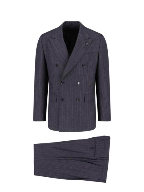 LARDINI DOUBLE-BREASTED SUIT IN VIRGIN WOOL