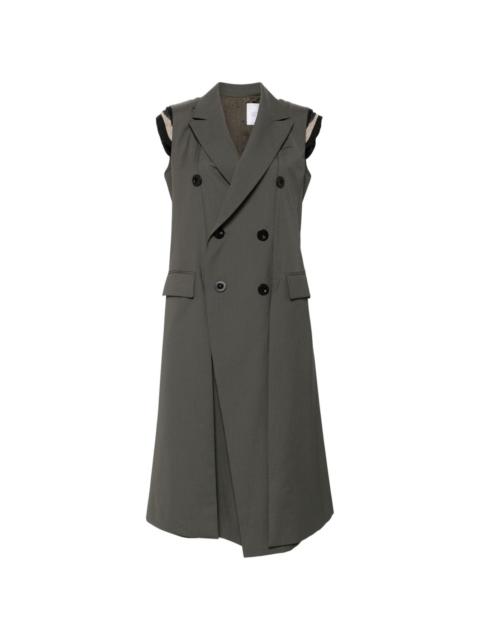 sacai sleeveless double-breasted jacket