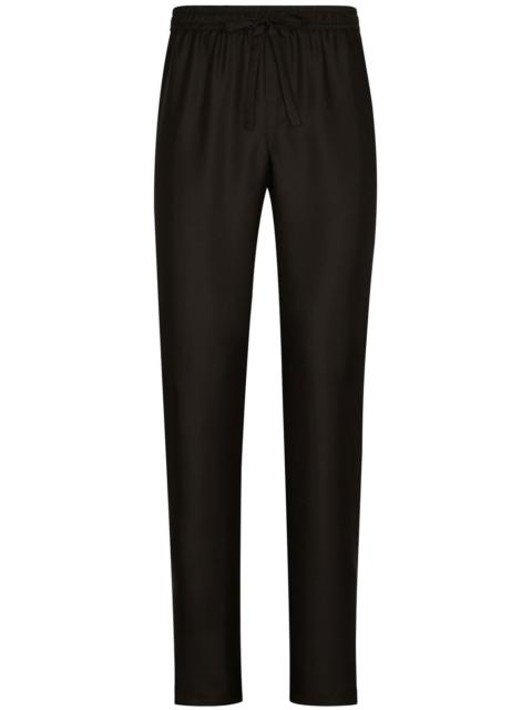 Dolce & Gabbana logo-embroidered silk jogging pants
