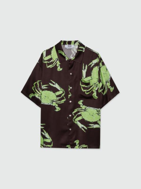 MSGM "King crab" print fluid fabric shirt