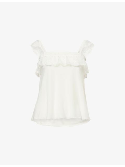 gimaguas Meredith Lace-Trim Jersey Top