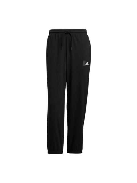 Men's adidas Jersey Pants Small Logo Solid Color Sports Pants/Trousers/Joggers Autumn Black IC7841