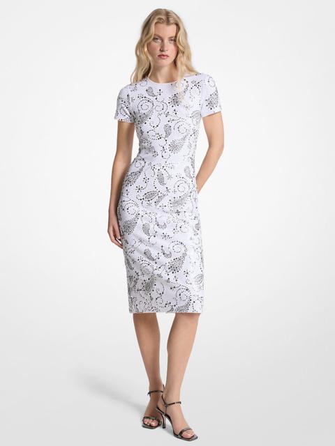 MICHAEL KORS Studded Paisley Scuba Midi Dress