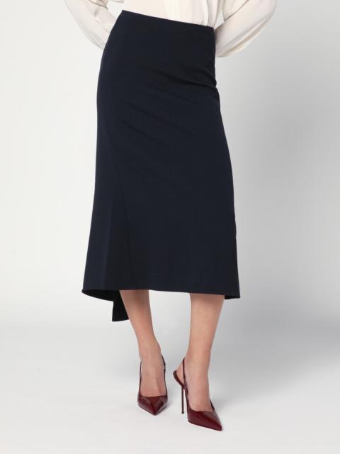 Victoria Beckham Navy blue skirt in wool blend