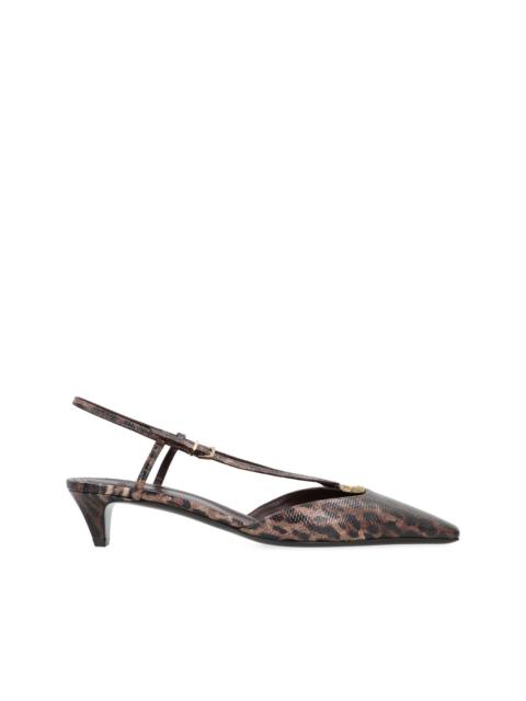 FENDI 40mm animal-print slingback pumps