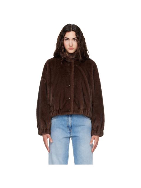 WEEKEND Max Mara Brown Anemone Faux-Fur Jacket