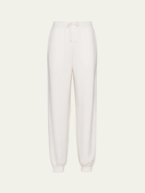 Prada Cashmere Jogger Pants with Logo Detail