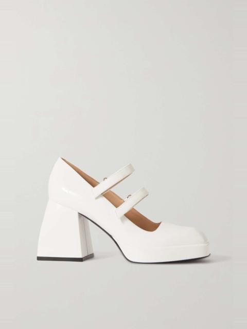 NODALETO Bulla Babies patent-leather platform Mary Jane pumps
