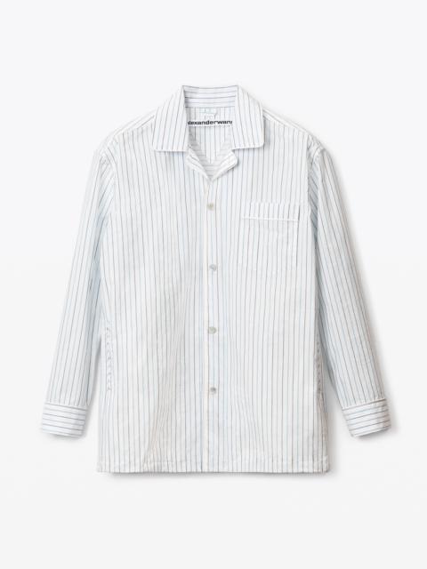 Alexander Wang OVERSIZED STRIPED SHIRT JACKET IN NYLON