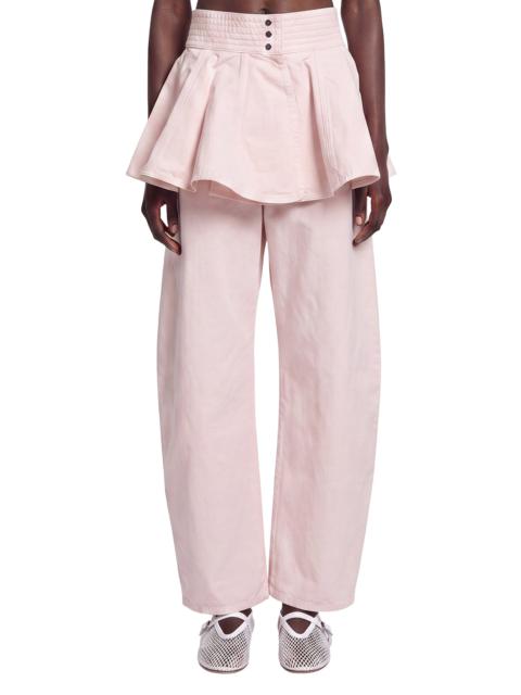 Alaïa Denim Peplum Belt Skirt