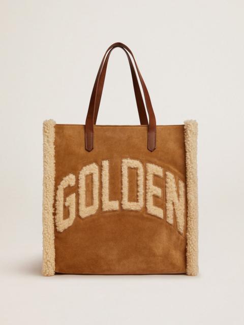 Golden Goose North-South California Bag in suede leather with shearling