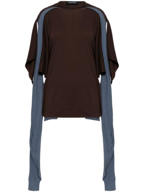 Tシャツ・カットソー KIKO KOSTADINOV Light grey stretch cotton blend blouse KIKO KOSTADINOV FOX LAB LONG SLEEVE T-SHIRT OFF WHITE SS25