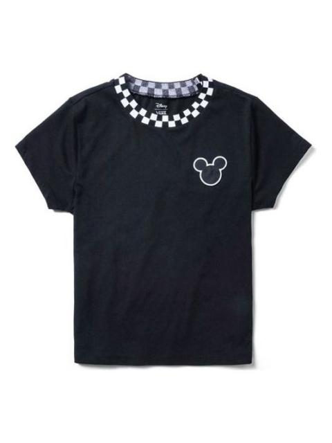 Vans (WMNS) Vans x Disney Crossover Grid Mickey Round Neck Short Sleeve Black VN0A3UHFBLK