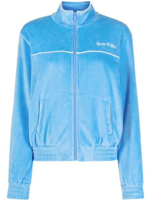 Sporty & Rich towelling-finish logo-embroidered jacket