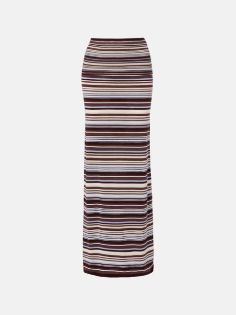 AYA MUSE Knitted striped maxi skirt