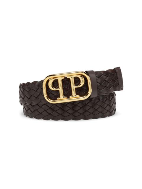 PHILIPP PLEIN logo buckle leather belt