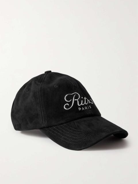 FRAME + Ritz Paris embroidered suede baseball cap