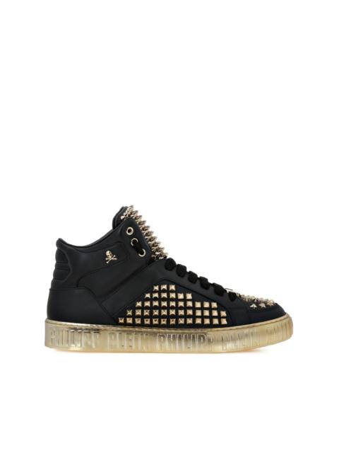 PHILIPP PLEIN Mid-Top Leather Sneakers