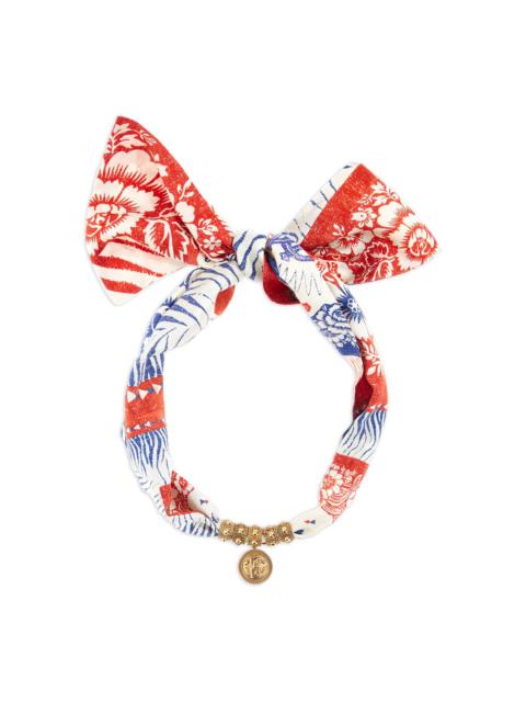 Roberto Cavalli silk-floral patterned necklace