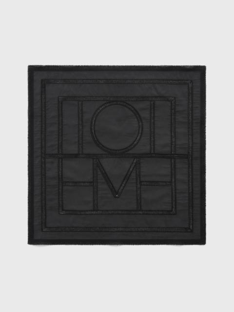 TOTEME Monogram crochet silk scarf washed black