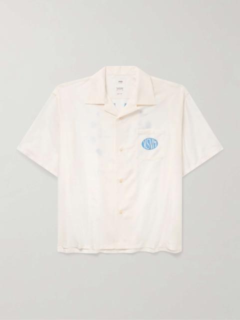 Crosby Convertible-Collar Logo-Print Silk Shirt