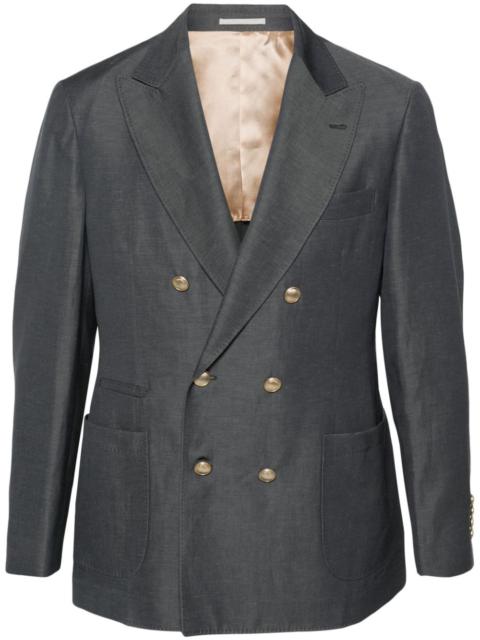 Brunello Cucinelli double-breasted mÃ©lange blazer