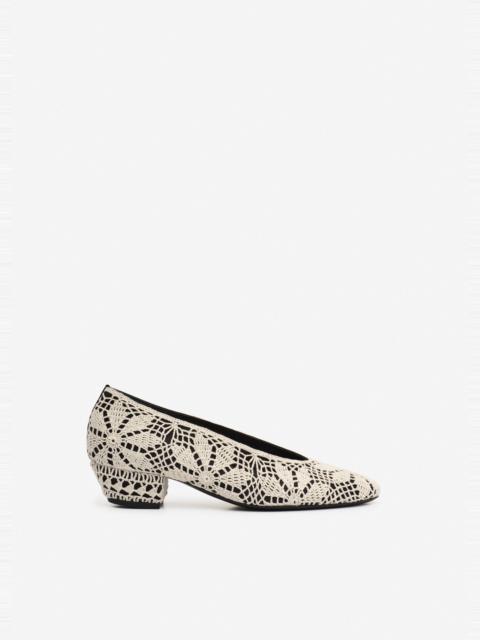 MAGDA BUTRYM Crochet satin ballerina heels in black