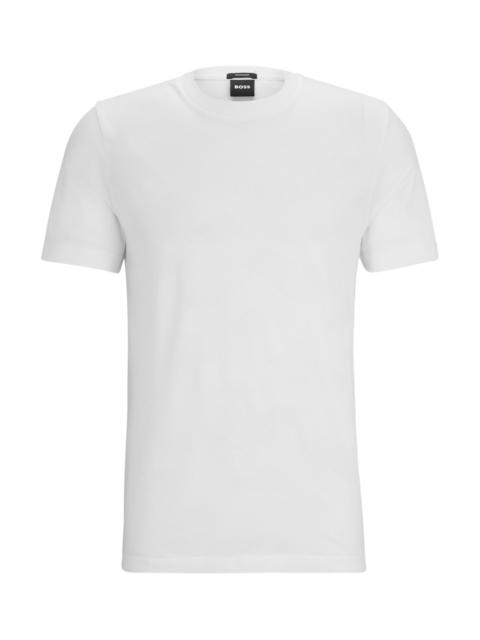 BOSS MERCERISED-COTTON T-SHIRT WITH LARGE JACQUARD-WOVEN MONOGRAMS