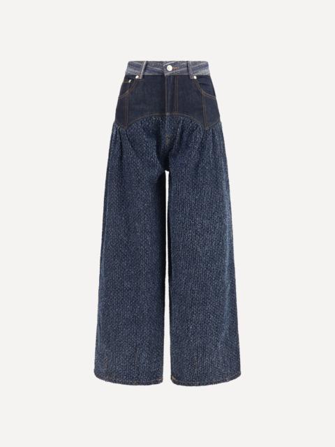 GANNI Embroidered Corset balloon Jeans