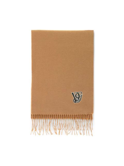 Valentino logo-embroidered fringed scarf