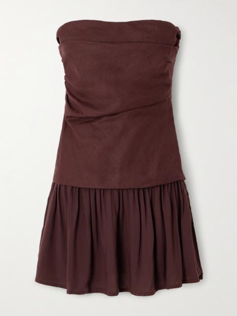 FAITHFULL Hedy Voile-trimmed Linen Mini Dress