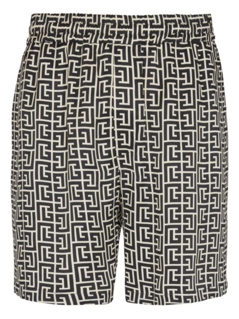 Balmain monogram-pattern shorts